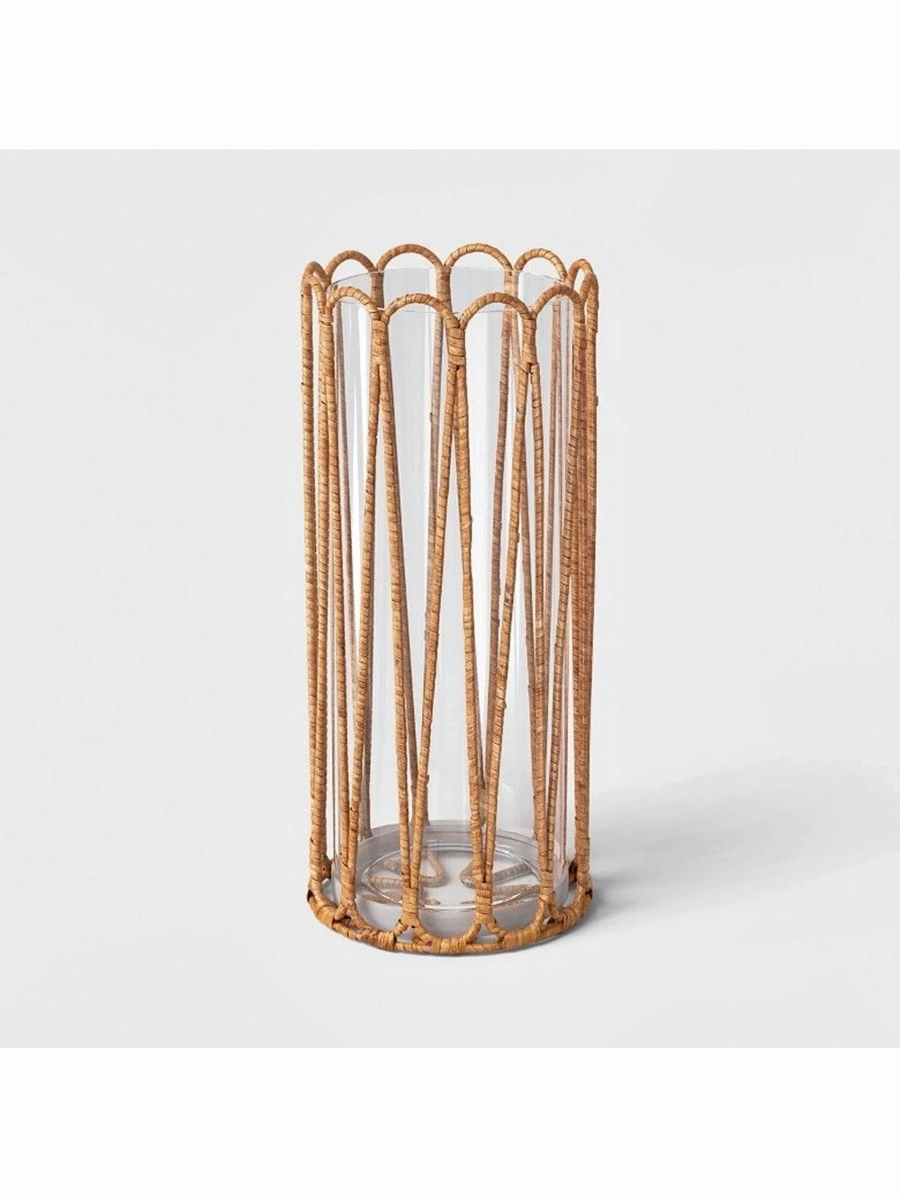 Threshold Rattan Wrapped Hurricane Candle Lantern , Large Size